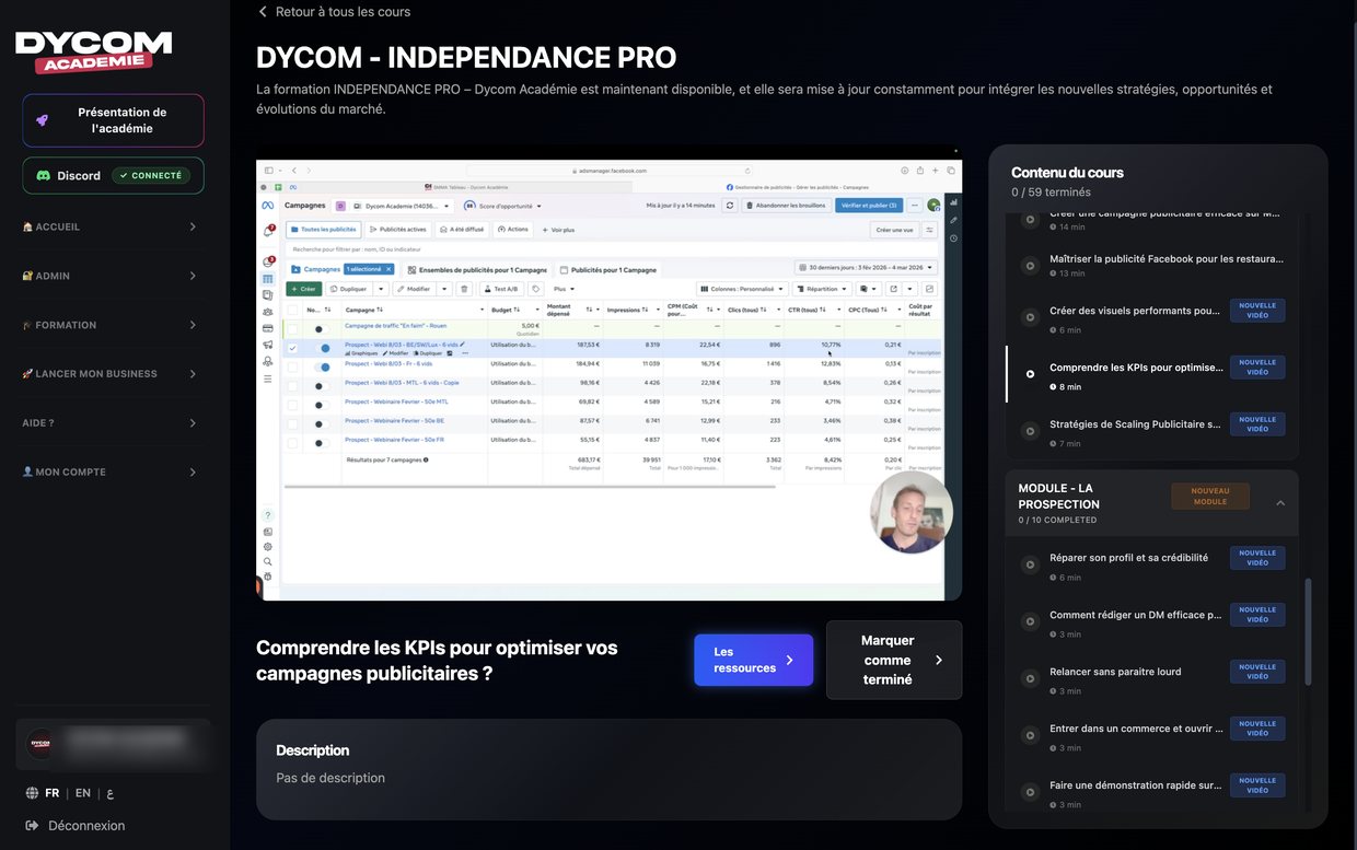 La plateforme Dycom Académie